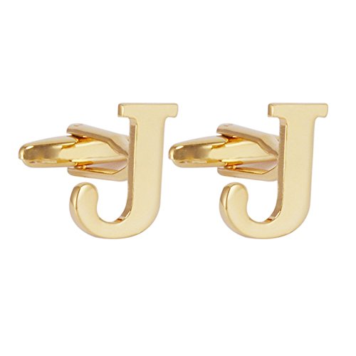 Men's Gold Alphabet Cufflinks 1 Pair with Gift Box