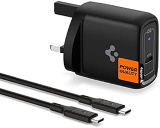Spigen ArcStation Pro USB C 45W Charger GaN PD 3.0 Fast Wall Charger for Samsung Galaxy S23 S22 S21 Ultra Plus Z Fold Flip 4 3 iPad Macbook Air Steam Deck (Cable included/USB-C PD PPS Charging)