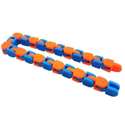 Tourne Wacky Tracks Sensory Toy DIY 24 Liaisons Stress Relief Chain Link Fidget Snake Toy Blue Orange