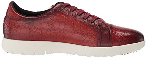 Stacy Adams Men's Halcyon Exotic-Print Cap-Toe Lace-Up Sneaker, Cranberry, 7.5 M Us #TOP5