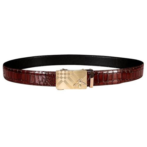 Image of Dubulle Men's Ratchet Belt Gold /Black /Red /Green /Blue /White Automatic Buckle Business Casual Belt Gift - Adjustable Fit