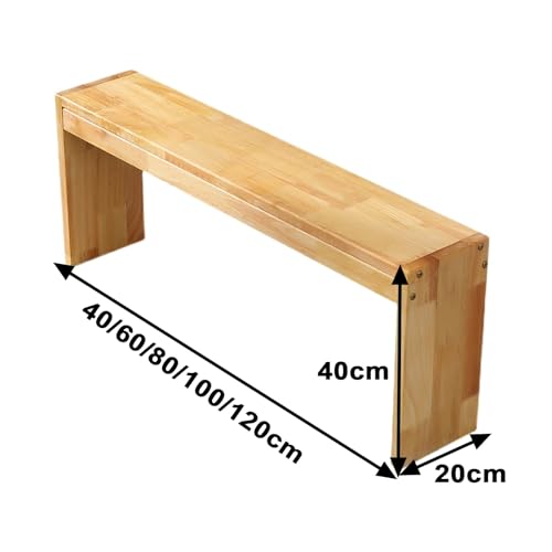 Banco de zapatos de madera redondo de 80x20x40 cm para entrada 4