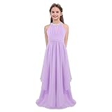Abito a 2 strati, strato superiore in chiffon e fodera in 1 strato. Bella e attraente, lascia che la tua ragazza sia una principessa elegante.
