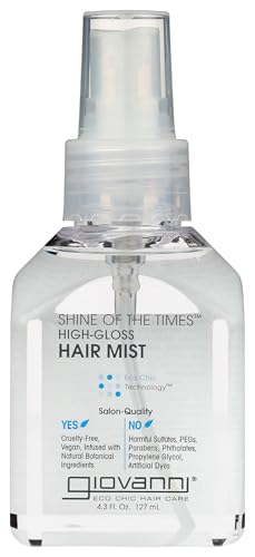 GIOVANNI Shine of the Times Finishing High-Gloss Hair Mist - Anti Frizz Hair Products, Color Safe, Salon Quality, Cruelty-Free, No Parabens, Infused with Natural Botanical Ingredients - 4.3 oz