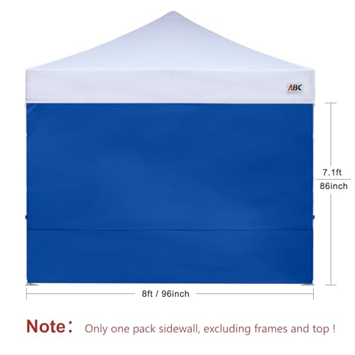 Image of ABCCANOPY Instant Canopy SunWall 8x8 FT No Frame or Top, Blue
