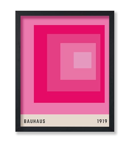 Monem Art Bauhaus Poster - Pink Squares Print - Geometric Art - C...