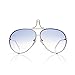 Porsche Design Iconic Unisex-Adults Aviator Sunglasses (66mm, W - Yellow Gold, White/Lens - Blue Gradient/Extra Lens - Brown)