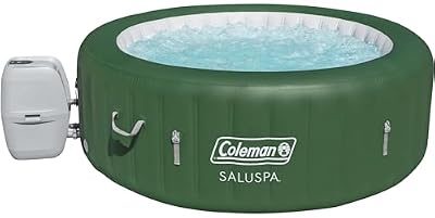 Coleman Palm Springs EnergySense AirJet Inflatable Hot Tub Spa (77" x 28") | Portable Hot Tub with 2 Covers (1 Energy-Efficient Thermal Cover and 1 Standard Cover) | Fits Up to 4-6 Persons | Green