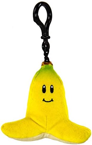 Club Mocchi Mocchi Nintendo Mario Kart Super Soft Clip-On for On The Go Fun - Banana