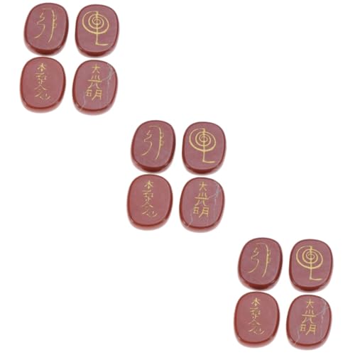 Palm stones de jaspe rouge d'exception avec gravures traditionnelles des chakras