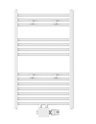 Preisvergleich Produktbild EISL Badheizkörper Mittelanschluss 50 x 80cm, weiß, Handtuchheizkörper für das Badezimmer, Handtuchhalter, Warmwasser Handtuchwärmer, BHKWZ10, 50 x 80 cm