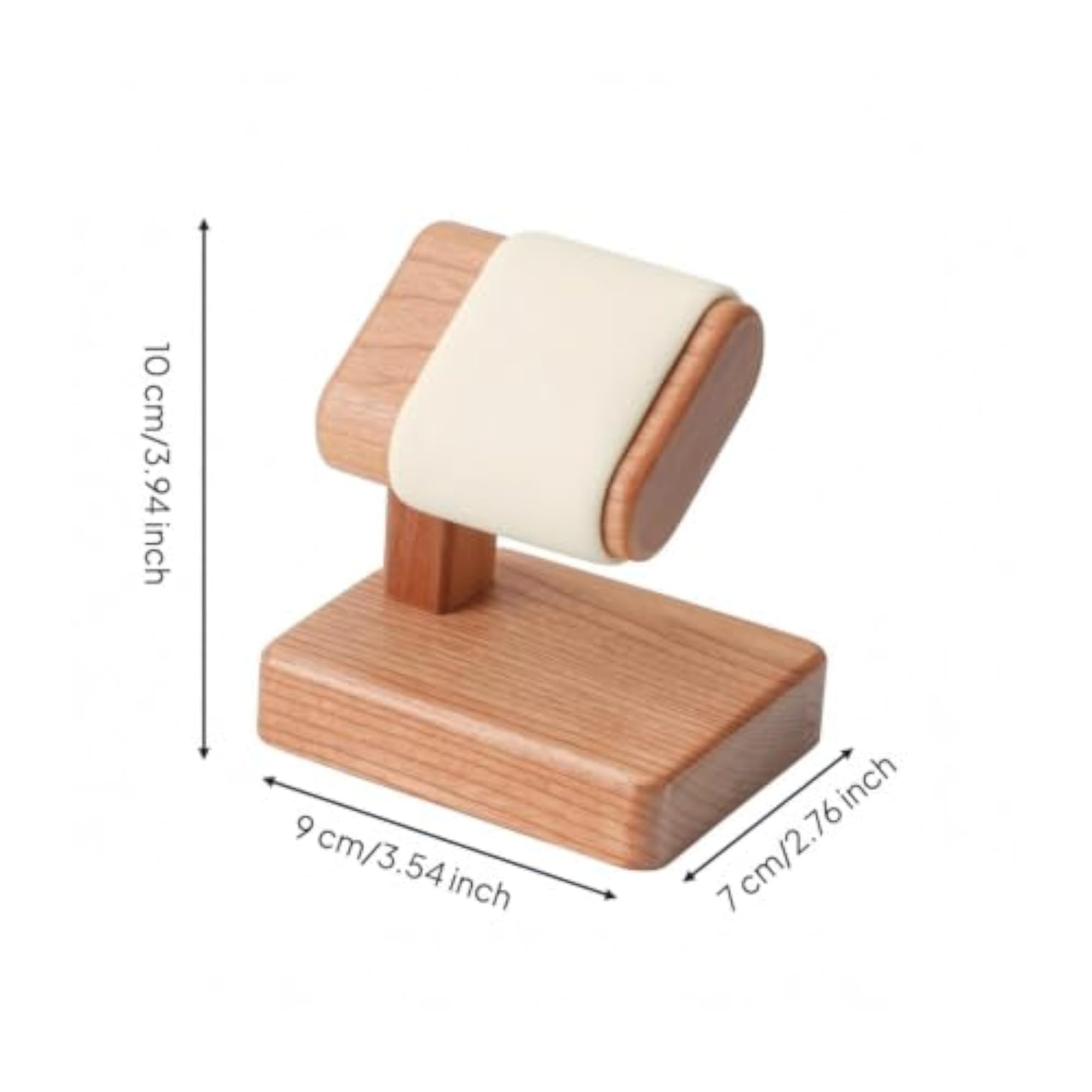 Wooden Padded Textile-Covered Watch Display Stand