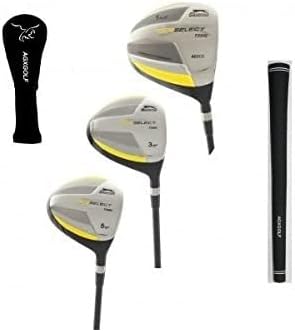 Men's Tour Select Woods Set w460cc Over Sized Titanium Driver + 3 & 5 Fairway Woods: Graphite Shafts + Head Covers Right Hand, Cadet, Regular or Tall Length, Senior, Regular or Stiff Flex