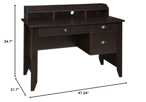 Onespace 50-1617 Eleanor Executive Desk Wood Grain, Espresso thumb #2