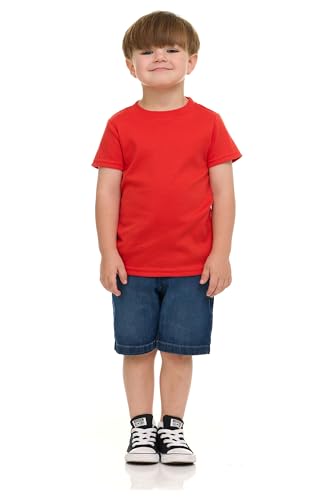 Cudlie 5-Pack Toddler Boys’ T-Shirts – Soft Cotton Tees for 12M to 4T – Solid Colors, Everyday Value, Soft and Comfy4