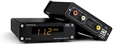 TOPPING D10s USB DAC USB to SPDIF/RCA Digital-Analog Converters XMOS XU208 ES9038Q2M DSD256 32bit/384kHz COAX/OPT/RCA Output Mini Desktop Audio Decoder(Black)