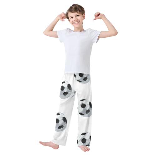 Soccer Balls Print Boys Long Pants Soft Trousers Elastic Waist Kids Lounge Bottoms with Pockets S-XL3
