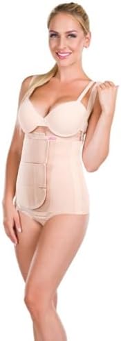 LIPOELASTIC KPlus Abdominal binder Compression Belt - 24 cm 3 panel, Post-Operative Support for Abdominoplasty & Liposuction Recovery (Beige, L-XL)