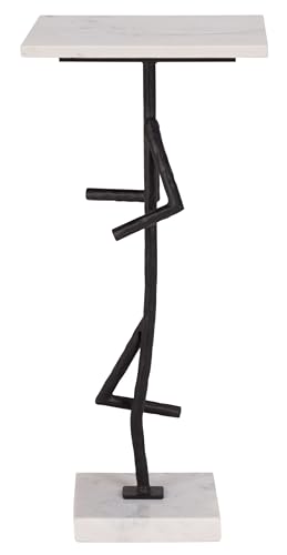 SAFAVIEH Home Collection - Warso White & Black Marble Accent Table, Sculptural Side Table, Fully Assembled (ACC3751A)