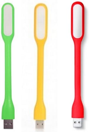 (3 Pack) Mini USB LED Light Adjust Angle Portable Flexible Led Lamp With USB for Powerbank PC Laptop Notebook Computer Keyboard, Perfect for Reading/Studying/Relaxation/Bedtime (Green+Yellow+Red)