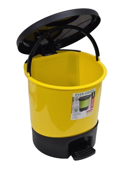 Image of ARISTO Unique Modern Plastic Pedal Dustbin 8.0 LTR (Yellow)