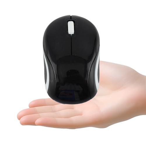elec Space Mini Small Wireless Mouse for Kids Children 3-7 Years Old Child Size Optical Portable Mini Cordless Mice with USB Receiver for Laptop Computer (Black)