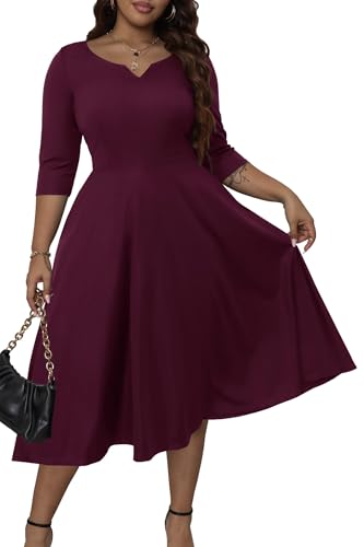 Runwind Womens Plus Size Dresses Fall Elegant Wedding Guest Cocktail