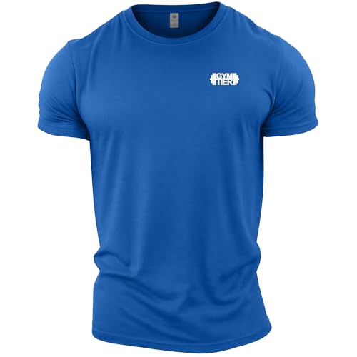 T-shirt de gymnastique uni bleu royal XL GYMTIER pour musculation