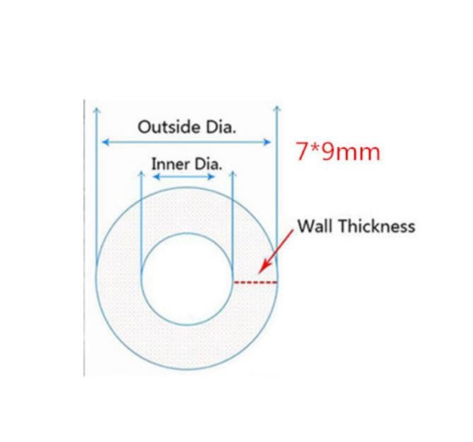drain hose Oil Resistant Pipe Milky Silicone Tube 2mm 50mm Flexible Rubber Hose Thickened Heat Resistant Multipurpose pressure pipe 1 meter water pump (Color : 7x10mm)