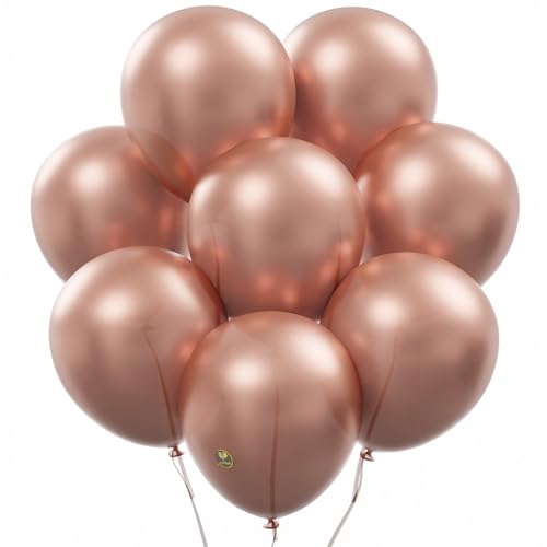 Image of AFTERLOON Biodegradable Natural Rubber Latex Balloons 24 pcs Rose Gold 10 Inch, Plastic-Free Alternative Pearlescent Durable Thickened Extra Strong Helium Float, ballon Globos Decor De Fiestas Kids