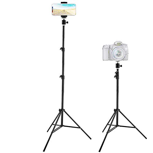 Tall Tripod for Cell Phones, Phone Tripod Tall, Digital Cameras and Action Cameras for Taking Photos and YouTube Videos Up to 82