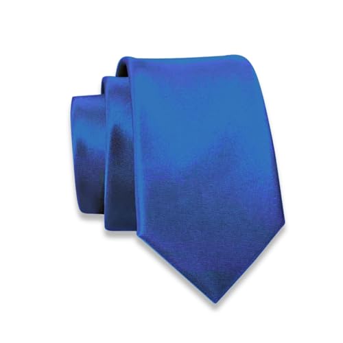 Massi Morino Cravate étroite pour homme en différentes couleurs – 6 cm – Schlips uni I Slim...