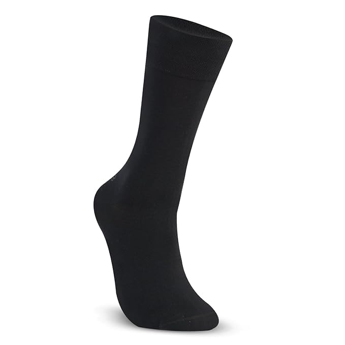 Men's Cotton Odour Free Full Length Formal Socks for Men | Breathable & Comfortable Office Wear Socks | Free Size | Single Pair (Pack of 1) | Solid Color Dress Socks-image-30