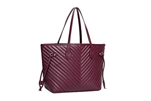 Daisy-Rose-Tote-Shoulder-Bag-and-Matching-Clutch-PU-Vegan-Leather-Handbag-for-Travel-Work-and-School