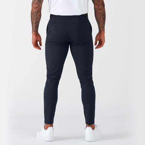 lcyhony Dress Pants for Men Slim fit Stretch Expandable Waist Golf Pants Comfy Summer Business Casual Trousers with Pockets3