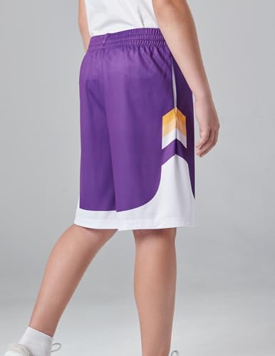 Liberty Imports Pacote com 5 shorts de basquete de malha atlética para meninos grandes com bolsos ro