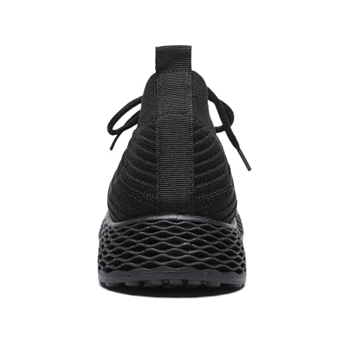 Image of Bernal Black Sneakers for Women Walking Shoes Non Slip Lightweight Casual Breathable Tennis Shoes Work Travel