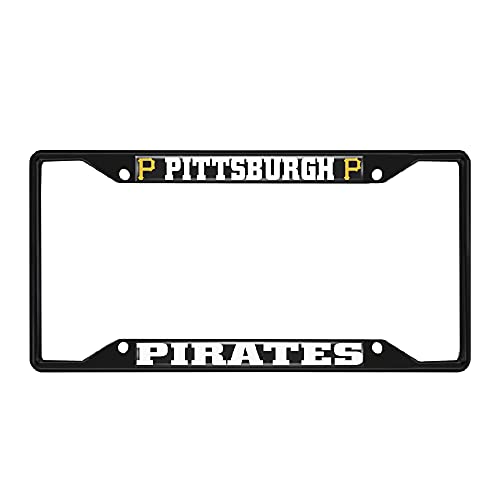 Fan Mats 31317: Pittsburgh Pirates Metal License Plate Frame Black Finish