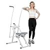 Air Walker Glider Exercise Machine Cross Trainers Folding Vertical Climber Stair Stepper with LCD Display Home Fitness Full Body Cardio Adjustable Handlebar and Pedals 265lbs Capacity White