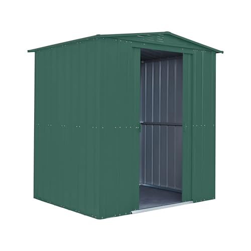 Image of Globel | 6x5 Metal Shed | Apex Roof | Garden Storage Shed | Sliding Double Doors | Air Vents | Outdoor Tool Store Sheds | 6ft x 5ft (Green)