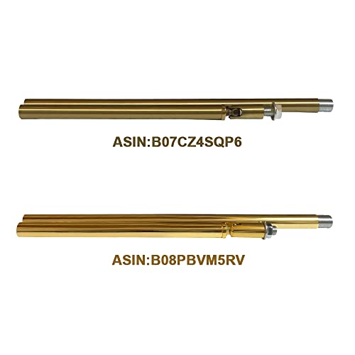 Image of BOKT Downrod Extension Lamp Stem Pendant Light Extension Rod With Threaded Tube Stem Kit with Connector Pack of 2(EP Gold)