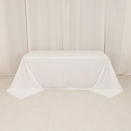 Efavormart White Cotton Blend Rectangular Tablecloth Seamless 90