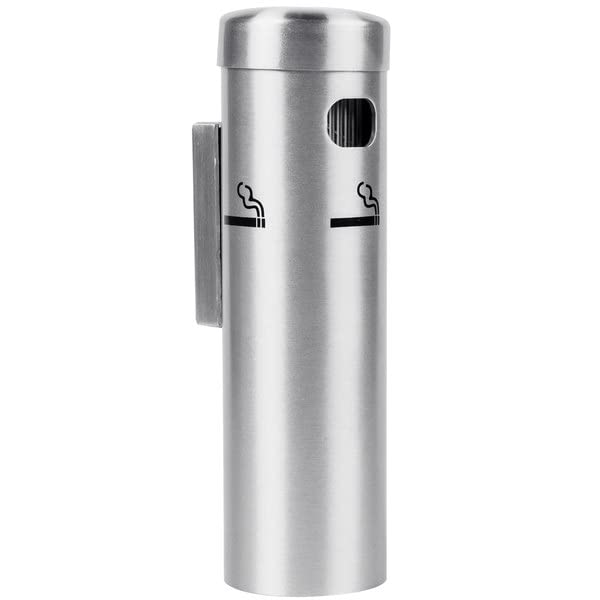 Black Wall Mounted Cigarette/Ash Receptacle, Outdoor Cigarette Butt Receptacle, Cigarette Disposal Outdoor, Great for Use in Patio, Hotels, Cafes, Offices, Restaurants, Bars, Casino