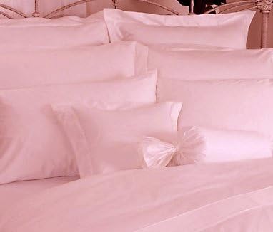 500 Thread Count 100% Egyptian Cotton Solid Sateen Single Ply Yarn Bed Sheet Set (Pink) Queen