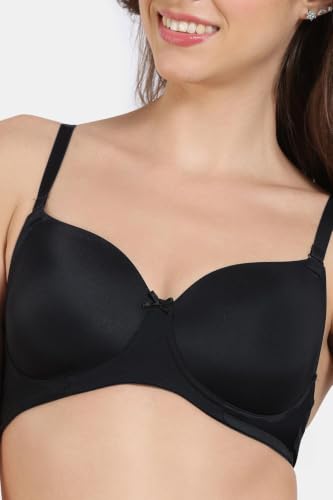 Image of Zivame Padded Non Wired 3 /4Th Coverage T-Shirt Bra - Anthracite