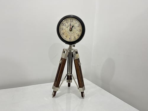 Regal Nauticaz Nautical Brass Floor Clock Antique Wooden Tripod Stand 18 Inch Floor Clock for Home Office Living Room & Bed Room Decor