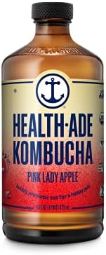 Health-Ade Pink Lady Kombucha Bottle, 16 Fl Oz