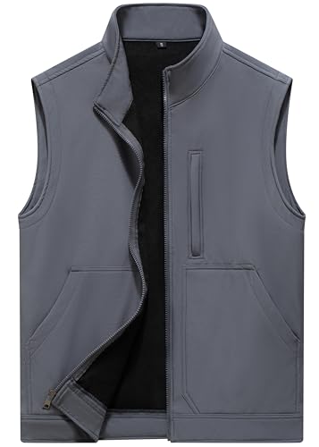 Image of VtuAOL Men's Lightweight Softshell Vest Outdoor Quilted Vest Sleeveless Jacket for Travel Hiking Golf