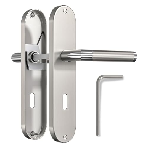 【Sicurezza e sicurezza】: Il design del buco della serratura rende il prodotto ancora più sicuro. L'utente può controllare l'apertura e la chiusura della maniglia con la chiave, impedendo l'accesso non autorizzato. Protegge la famiglia e i bambini.
