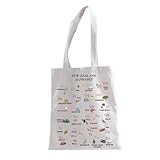 LEVLO Bolsa de mano del alfabeto de Nueva Zelanda, regalos de la isla de Nueva Zelanda, regalo inspirado en Nueva Zelanda, bolsa de compras, Bolsa con diseño del alfabeto de Nueva Zelanda, large